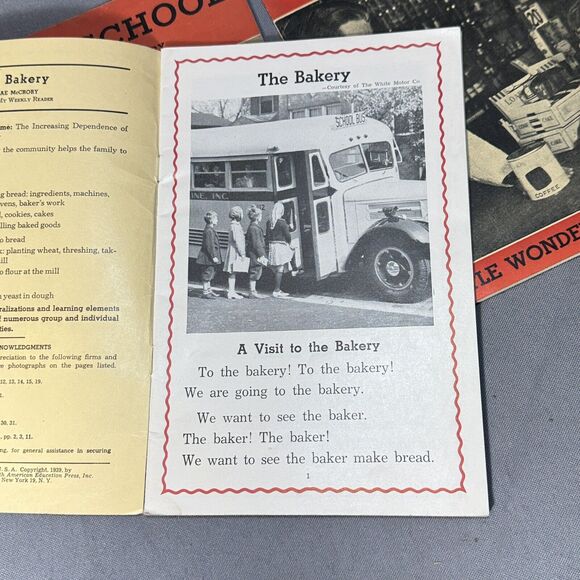 1940s Little Wonder Books Lot Of 6 Firemen Bakery Animal Families Vintage Kids - Picture 12 of 14